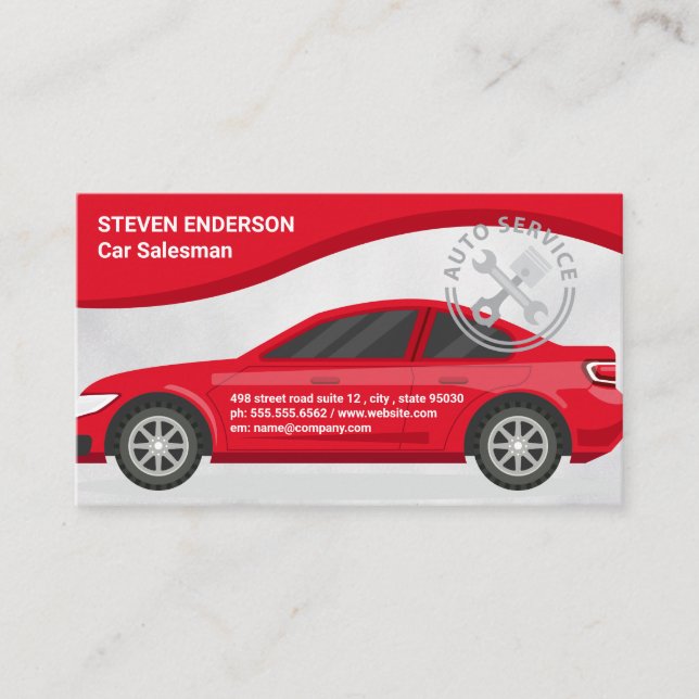 Automobile | Car Services Logo Visitkort (Framsida)