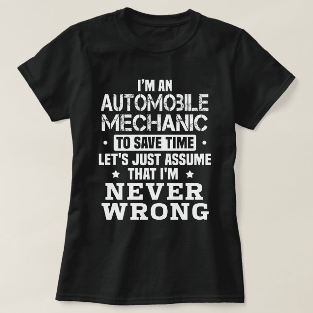 Automobile Mechanic T Shirt (Design framsida)