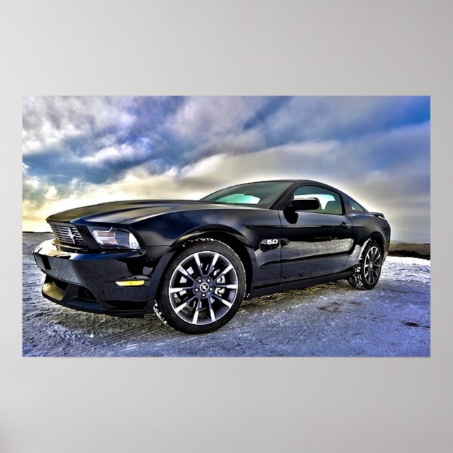 Automobile Muscle Car Mustang Poster (Framsidan)