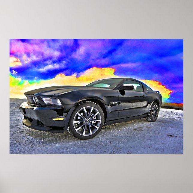 Automobile Muscle Car Mustang Poster (Framsidan)