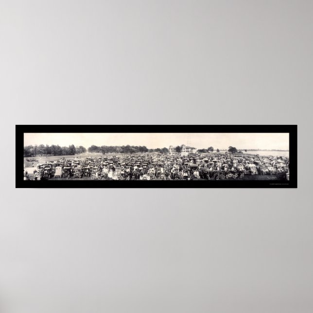 Automobile Panorama Photo 1909 Poster (Framsidan)