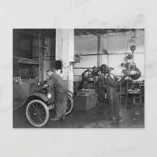 Automobile Repair Shop, 1919 Vykort