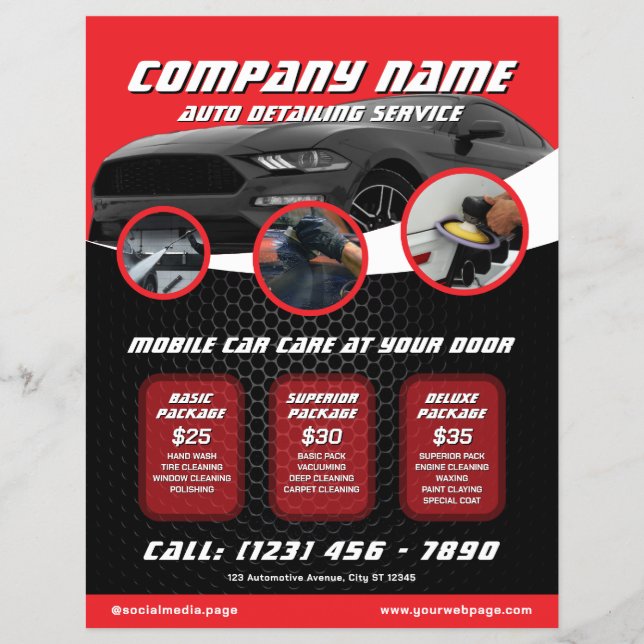 Automotive Car Detailing Flyer (Framsidan)