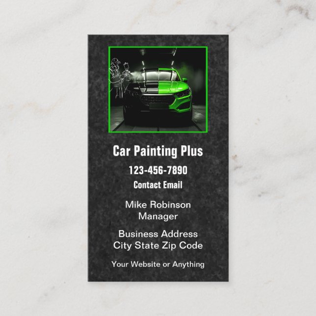 Automotive Car Painting Business Cards Visitkort (Framsida)