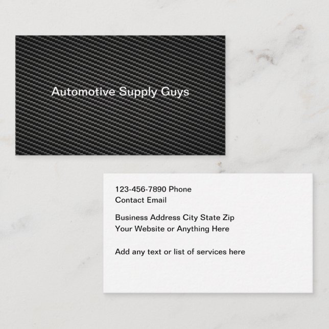 Automotive Carbon Fiber Look Business Cards Visitkort (Fram/baksida)