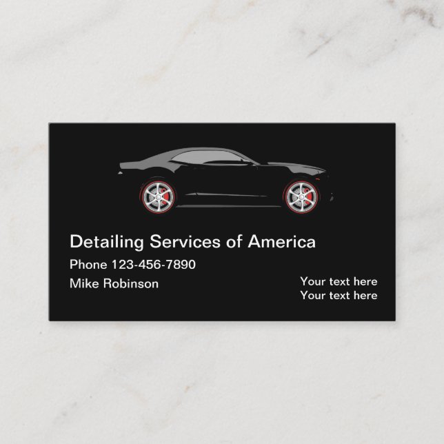 Automotive Detailing Services Slick Modern Visitkort (Framsida)