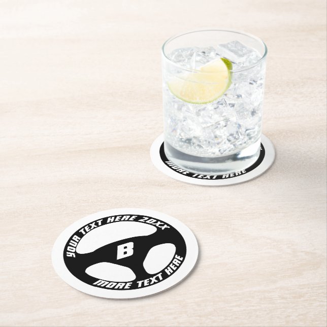 Automotive drink coaster with car wheel logo underlägg papper rund (Insitu)