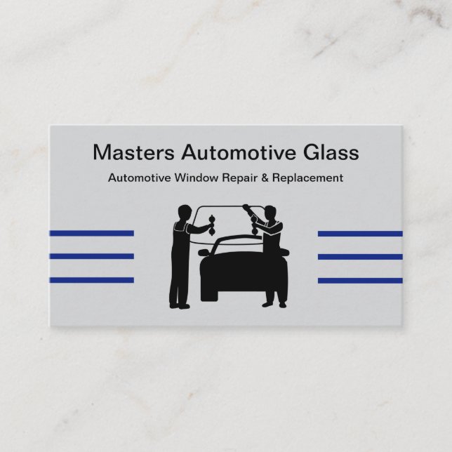 Automotive Glass Repair Replacement Business Cards Visitkort (Framsida)