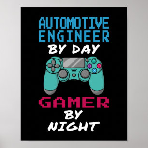 Automotive Ingenjör Gamer Poster