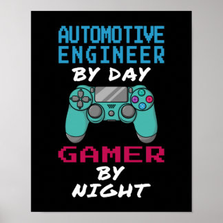Automotive Ingenjör Gamer Poster