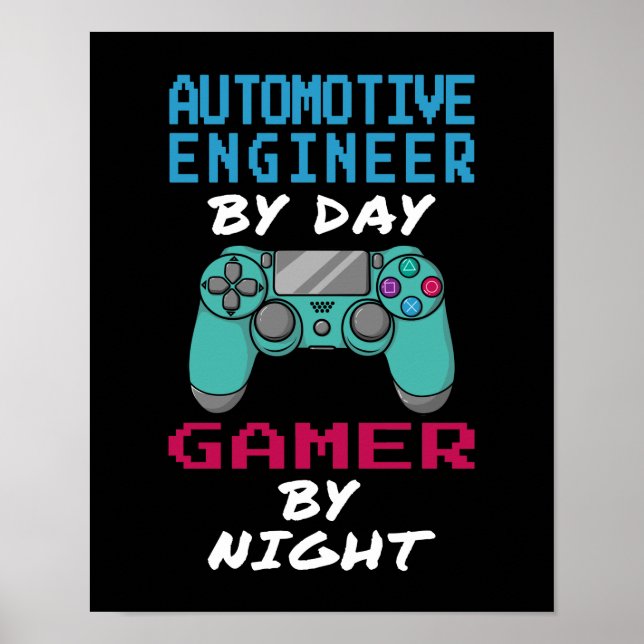 Automotive Ingenjör Gamer Poster (Framsidan)