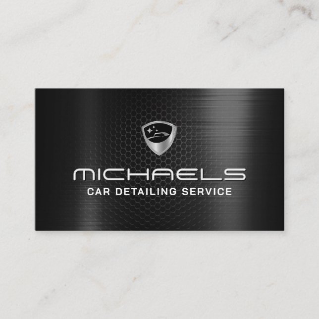 Automotive logo faux carbon texture Business Card Visitkort (Framsida)