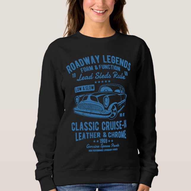 Automotive Nostalgia Classic Car Cruise in Distres T Shirt (Framsida)
