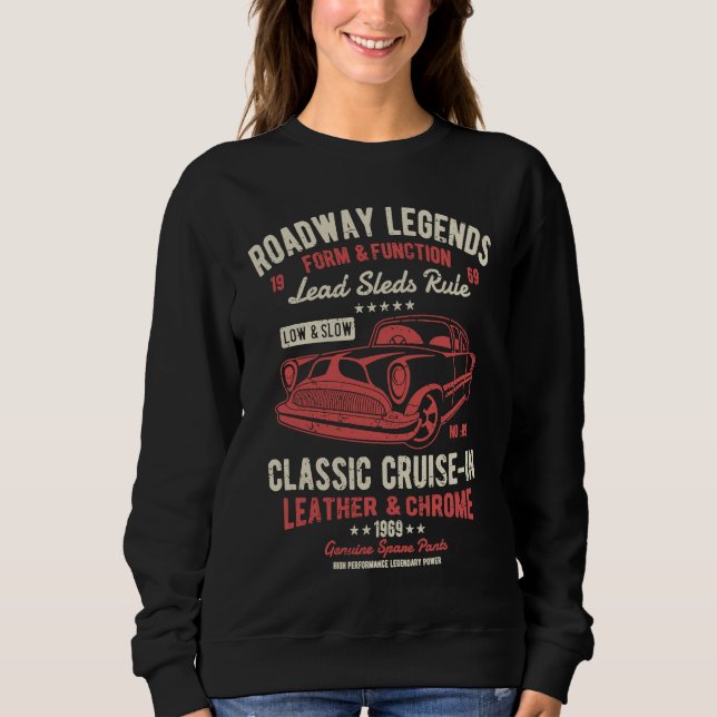 Automotive Nostalgia Classic Car Cruise in Distres T Shirt (Framsida)