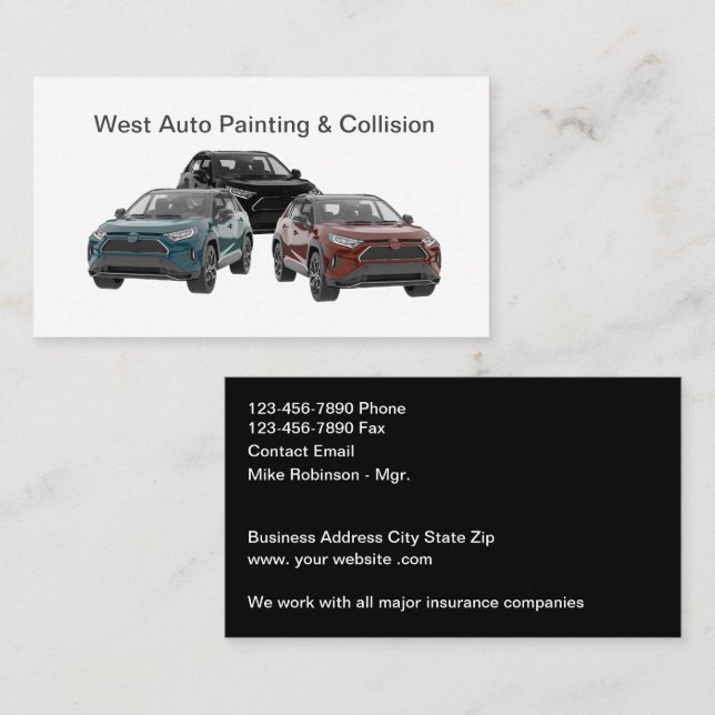 Automotive Painting & Collision Services Visitkort (Fram/baksida)