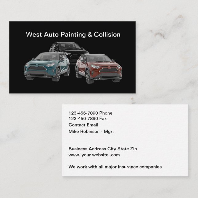 Automotive Painting & Collision Services Visitkort (Fram/baksida)