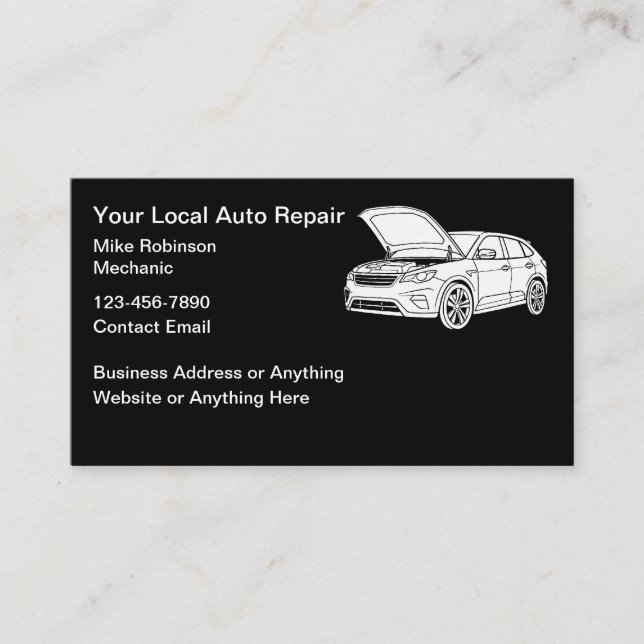 Automotive Repair Mechanic Business Cards  Visitkort (Framsida)