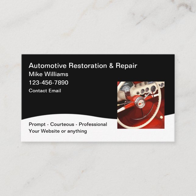 Automotive Restoration And Sales Visitkort (Framsida)