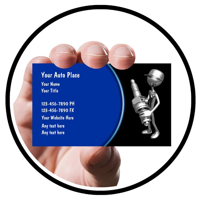 Automotive Retro Sparkplug-design Visitkort (Skapare uppladdad)