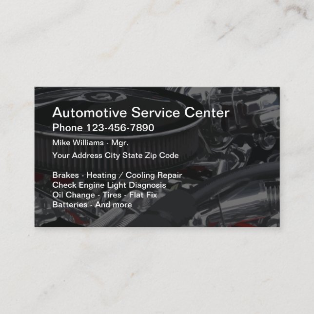 Automotive Service Center Visitkort (Framsida)