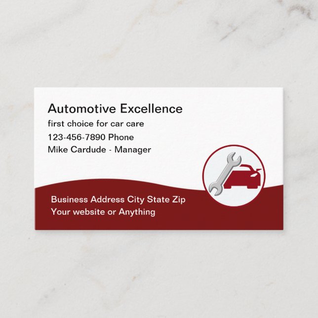 Automotive Services Cool Business Card Design Visitkort (Framsida)