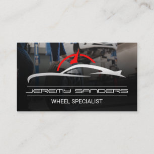 Automotive Sports Car Logotyp Mekanisk Visitkort