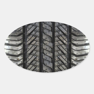 Automotive Stil Decor för Däck-gummi-tråd Ovalt Klistermärke