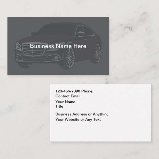Automotive Theme Business Card Design Visitkort (Fram/baksida)