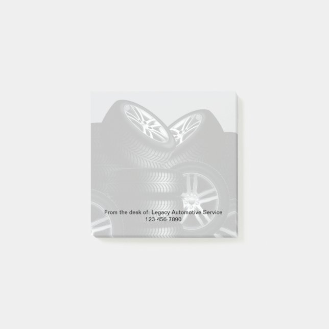 Automotive Theme Däck Graphic Sticky Anteckningsbl Post-it Block (Framsida)