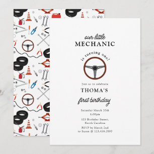 Automotive Verktyg Boy Barns födelsedag Inbjudningar