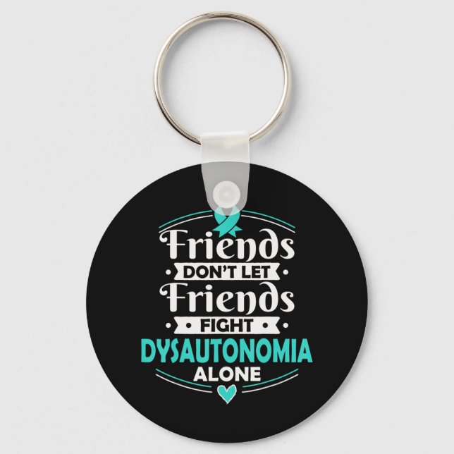 Autonom dysfunktion Tee - Dysautonomia Awareness Nyckelring (Framsida)