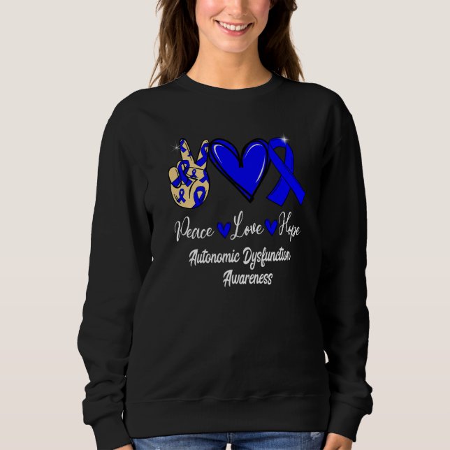 Autonomic Dysfunction Awareness Peace Love Hope Bl T Shirt (Framsida)