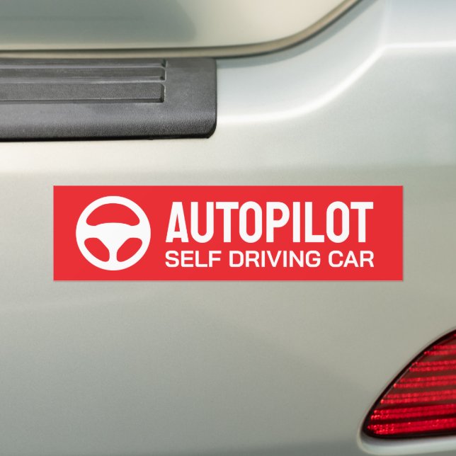 AutoPilot Self Driving Car Sign Bildekal (På Bil)