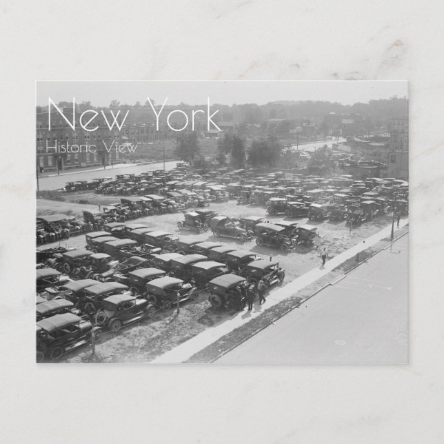 Autos parkerad i Ebbets Fält Vykort (Framsida)