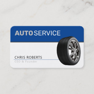 AUTOSERVICE Modern blå Visitkort