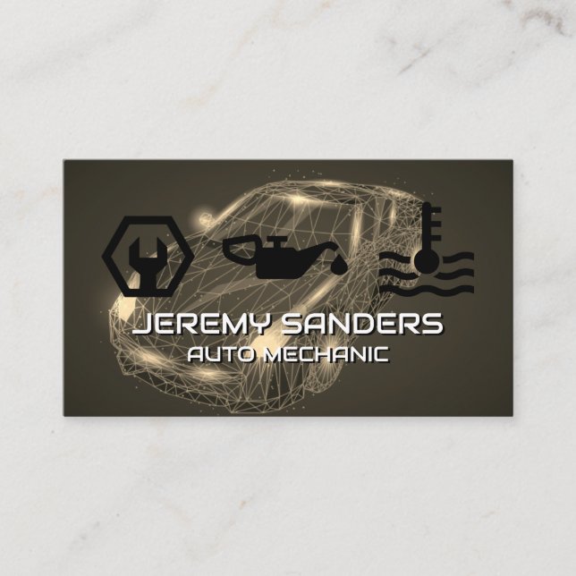 Autotjänstikoner | Bilmappning 3d Visitkort (Framsida)