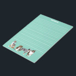 Autraliska Shepherds Aussie Hundar Writpaper Anteckningsblock<br><div class="desc">Detta fodrade skrivpapper eller det här skrivpapperet är redot att vara personlig med ditt namn eller annan text överst och har realistiska illustrationer av Australian shepherd eller Aussies i stil mot bakgrund av en mint grönt.</div>