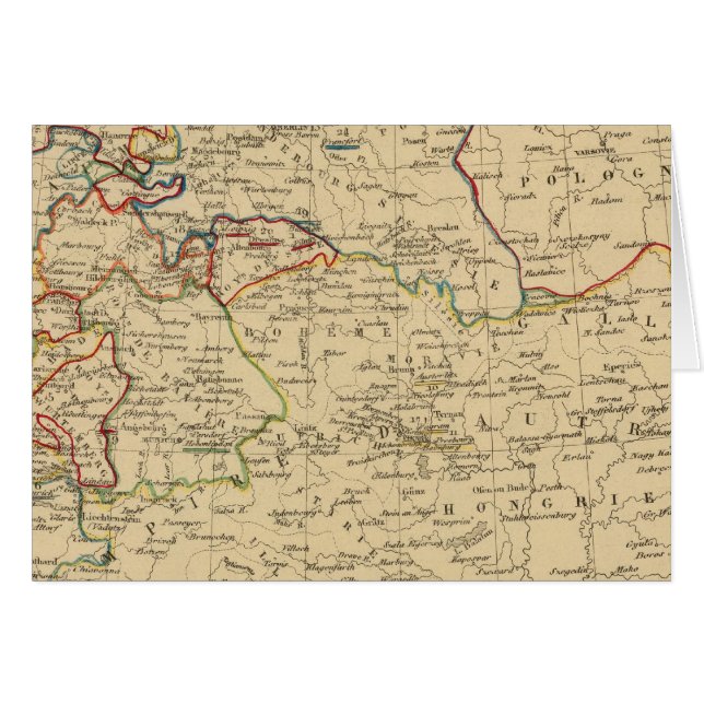 Autriche, Prusse, Confeed Germanique, Pologne Hälsningskort (Framsidan Horizontal)