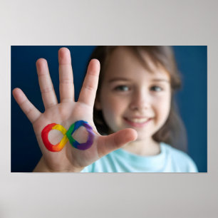 Auttistisk underordnad hand med rasteroändlighetss poster