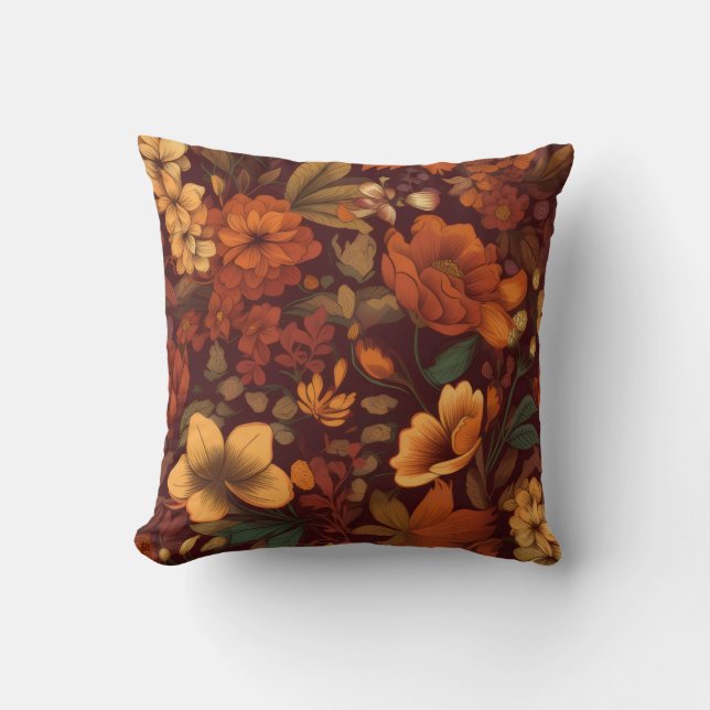 Autum brown season flower floral Beauty Interior Kudde (Framsida)