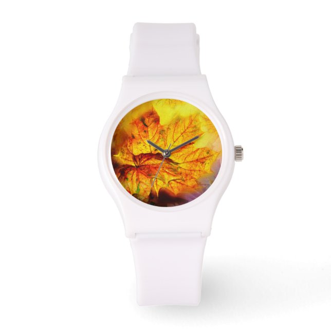 Autum Löv 4 Alternativ för bevakning och siffror Armbandsur (Framsida)