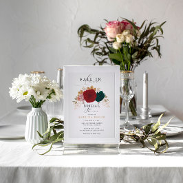 Autumanal Blommigt sjunker i Kärlek Möhippa Inbjudningar