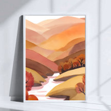 Autumn Abode | Fall Foliage Watercolor Landscape