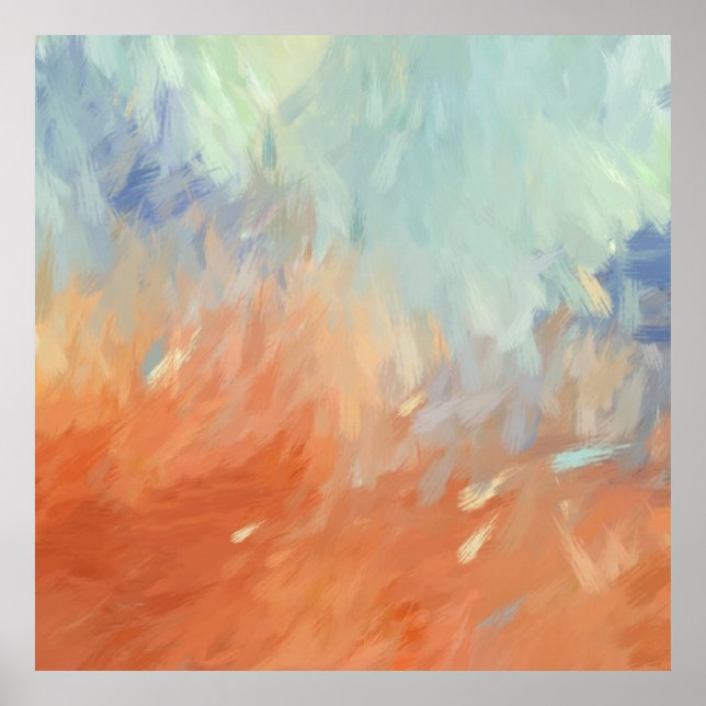 Autumn Abstract Brushstrokes Poster (Framsidan)
