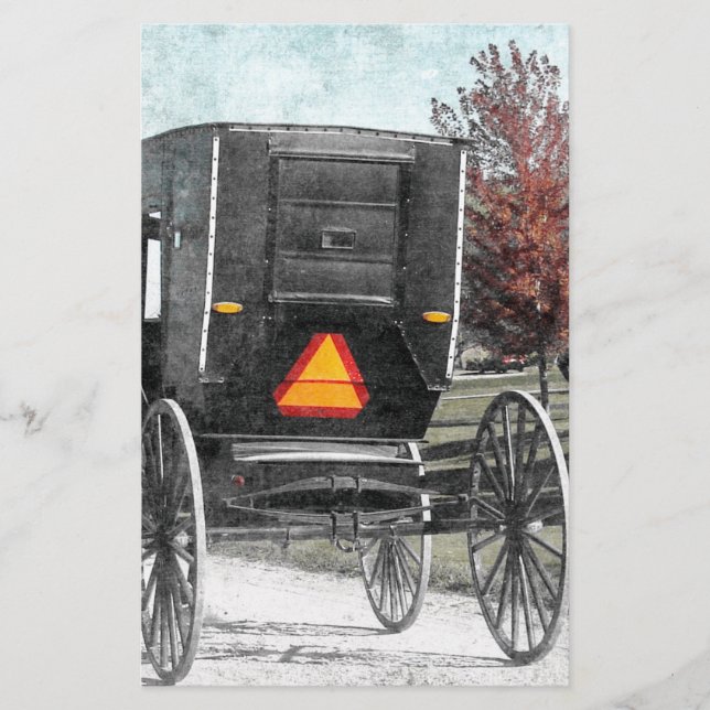 Autumn Amish Buggy Brevpapper (Framsida)