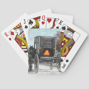 Autumn Amish Buggy Casinokort