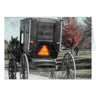 Autumn Amish Buggy Hälsningskort