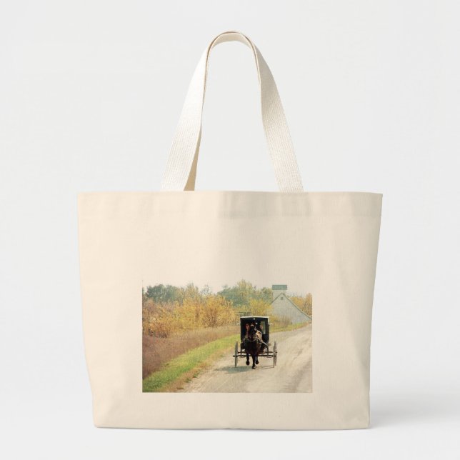 Autumn Amish Horse and Buggy Jumbo Tygkasse (Framsidan)