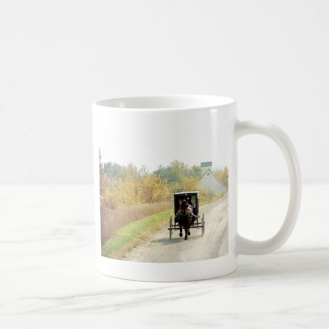 Autumn Amish Horse and Buggy Kaffemugg (Höger)