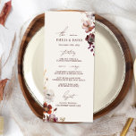 Autumn Anemone Bröllop Menu Meny<br><div class="desc">Hösten anemonformade blommigtar på översta högerna och grund lämnat om båge.</div>
